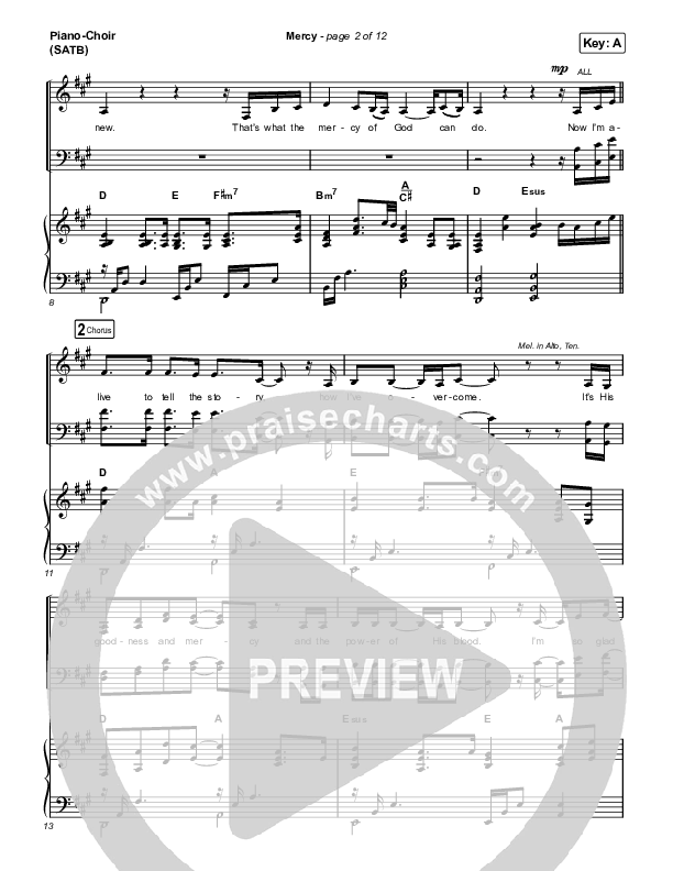 Mercy Piano/Vocal Pack (Housefires / Ahjah Walls)