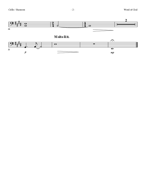 Word of God (Choral Anthem SATB) Cello (Lillenas Choral / Arr. Geron Davis / Arr. Bradley Knight)
