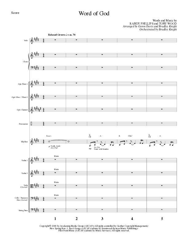 Word of God (Choral Anthem SATB) Orchestration (Lillenas Choral / Arr. Geron Davis / Arr. Bradley Knight)