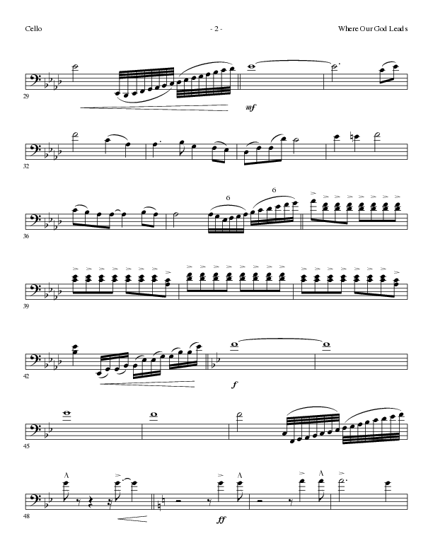 Where Our God Leads (Choral Anthem SATB) Cello (Lillenas Choral / Arr. David Clydesdale)
