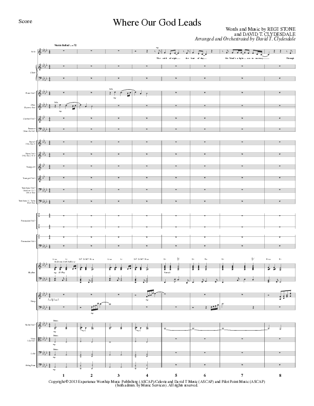 Where Our God Leads (Choral Anthem SATB) Orchestration (Lillenas Choral / Arr. David Clydesdale)