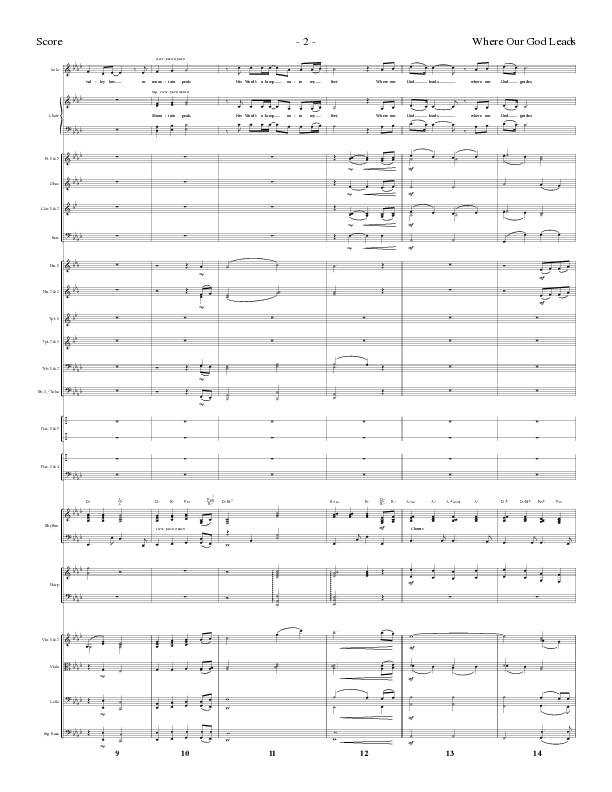 Where Our God Leads (Choral Anthem SATB) Orchestration (Lillenas Choral / Arr. David Clydesdale)