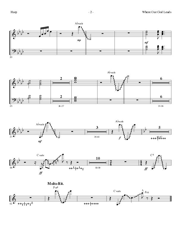 Where Our God Leads (Choral Anthem SATB) Harp (Lillenas Choral / Arr. David Clydesdale)