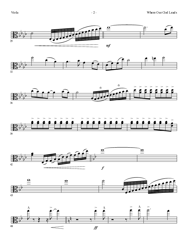 Where Our God Leads (Choral Anthem SATB) Viola (Lillenas Choral / Arr. David Clydesdale)