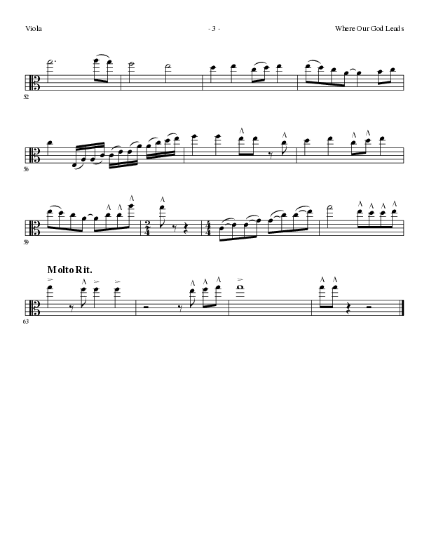 Where Our God Leads (Choral Anthem SATB) Viola (Lillenas Choral / Arr. David Clydesdale)