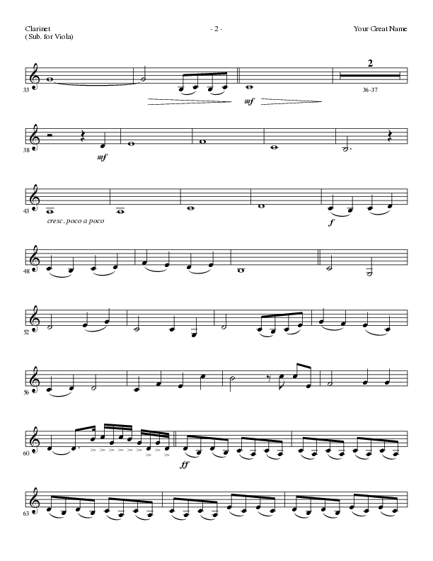 Your Great Name (Choral Anthem SATB) Clarinet (Lillenas Choral / Arr. Gary Rhodes)