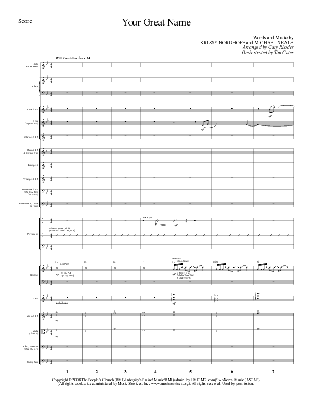 Your Great Name (Choral Anthem SATB) Orchestration (Lillenas Choral / Arr. Gary Rhodes)