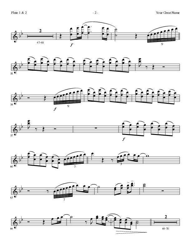 Your Great Name (Choral Anthem SATB) Flute 1/2 (Lillenas Choral / Arr. Gary Rhodes)