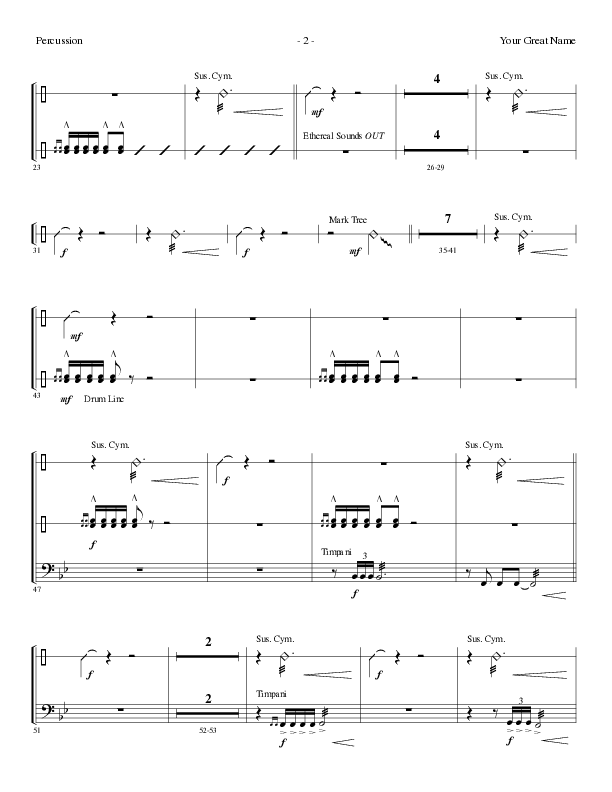 Your Great Name (Choral Anthem SATB) Percussion (Lillenas Choral / Arr. Gary Rhodes)