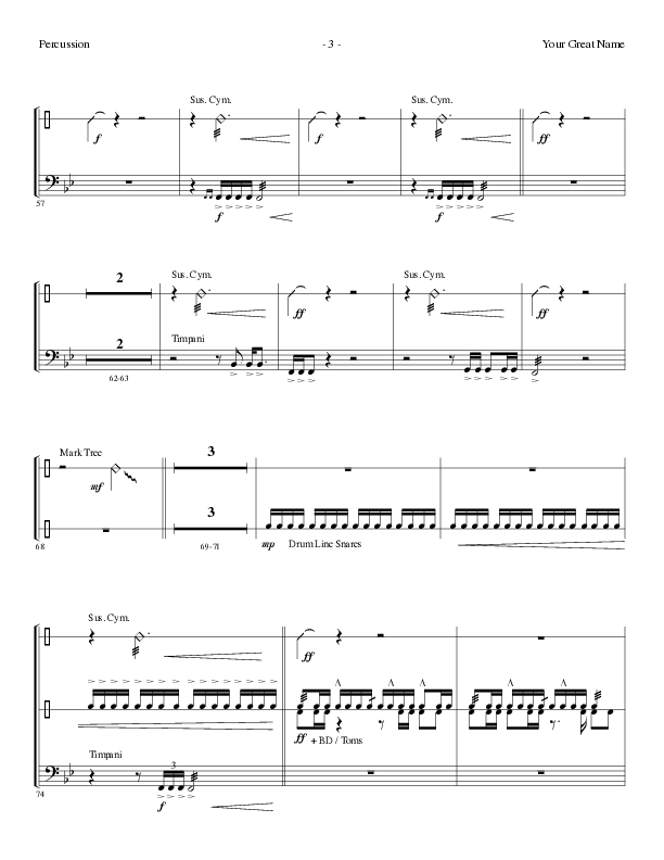 Your Great Name (Choral Anthem SATB) Percussion (Lillenas Choral / Arr. Gary Rhodes)