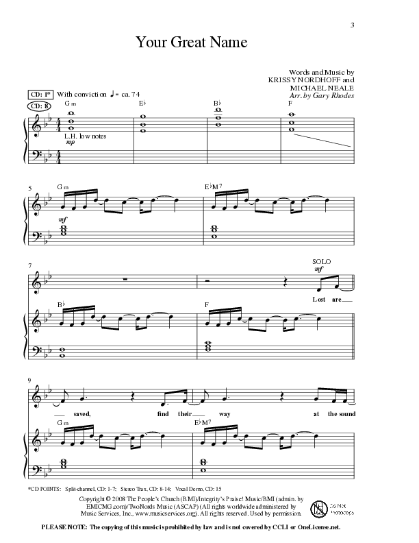 Your Great Name (Choral Anthem SATB) Anthem (SATB/Piano) (Lillenas Choral / Arr. Gary Rhodes)