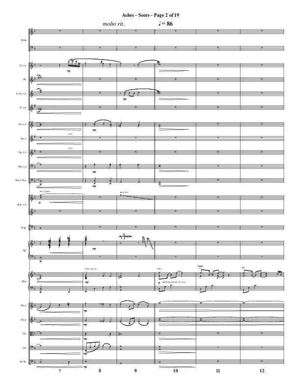 Ashes (Choral Anthem SATB) Orchestration (Word Music Choral / Arr. J. Daniel Smith)