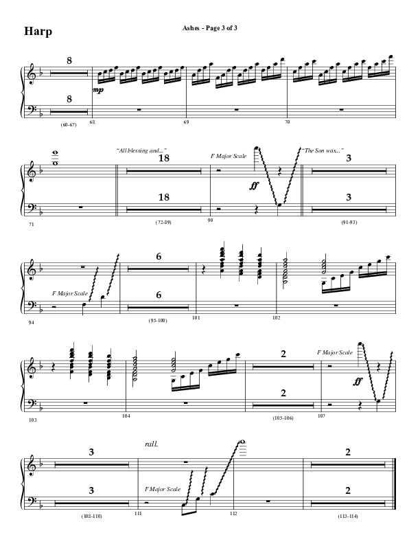 Ashes (Choral Anthem SATB) Harp (Word Music Choral / Arr. J. Daniel Smith)