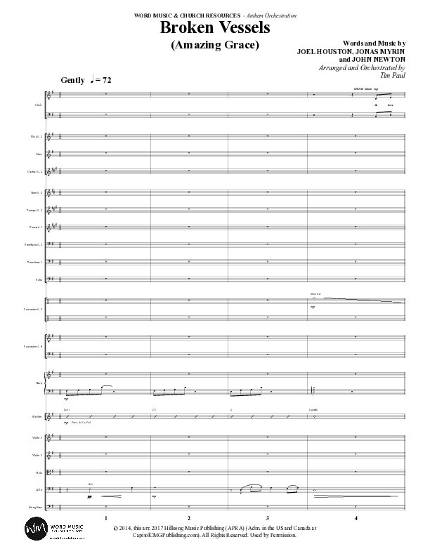 Broken Vessels (Amazing Grace) (Choral Anthem SATB) Conductor's Score (Word Music Choral / Arr. Tim Paul)