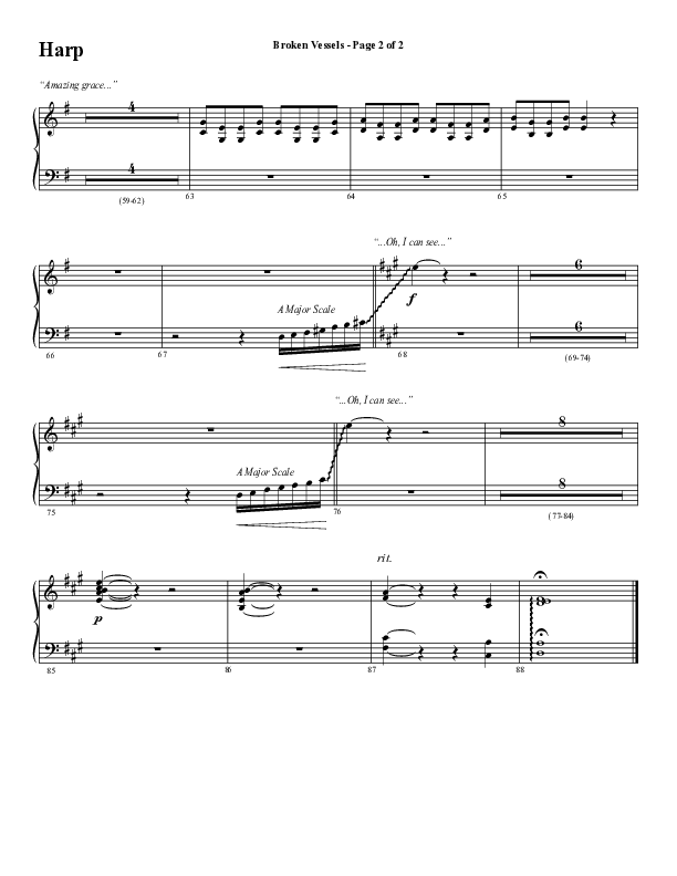 Broken Vessels (Amazing Grace) (Choral Anthem SATB) Harp (Word Music Choral / Arr. Tim Paul)