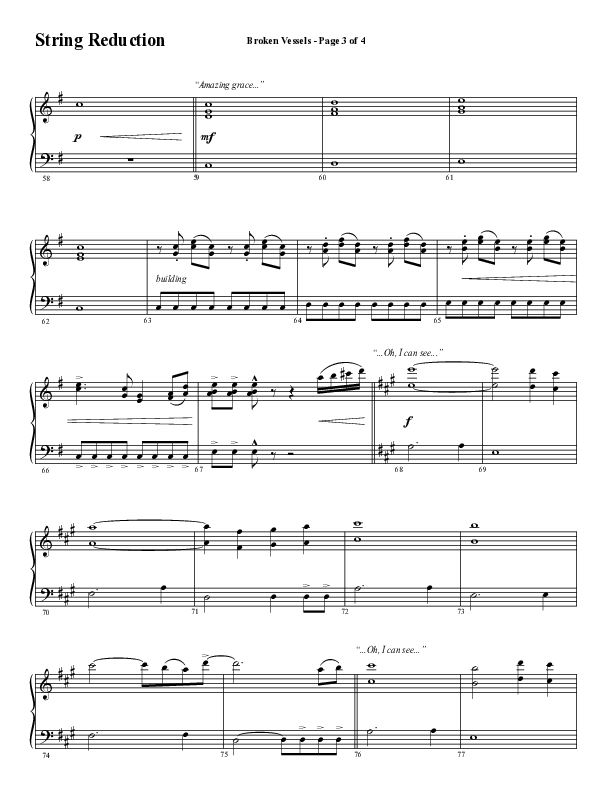 Broken Vessels (Amazing Grace) (Choral Anthem SATB) String Reduction (Word Music Choral / Arr. Tim Paul)