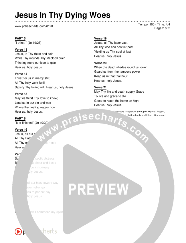 Jesus In Thy Dying Woes Lyrics (Traditional Hymn)