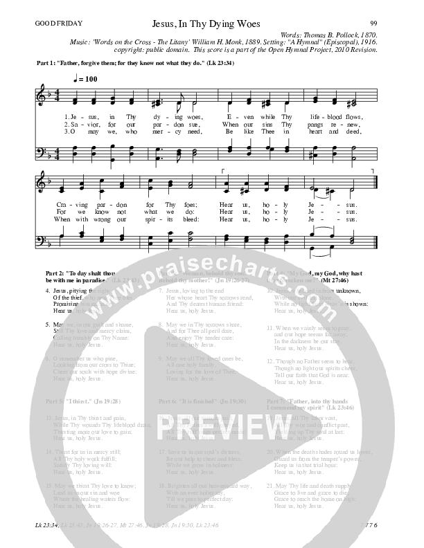 Jesus In Thy Dying Woes Hymn Sheet (SATB) (Traditional Hymn)
