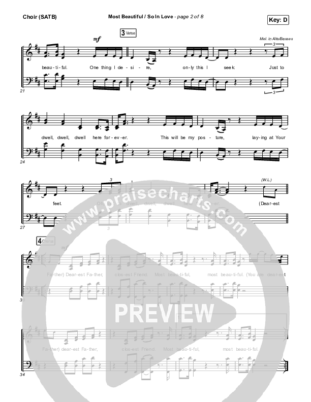 Most Beautiful / So In Love Choir Sheet (SATB) (Maverick City Music / Chandler Moore)