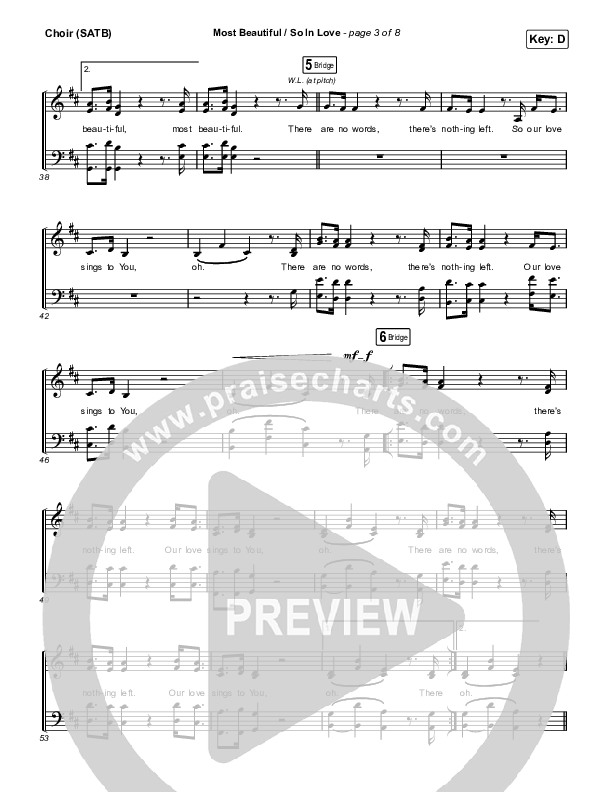 Most Beautiful / So In Love Choir Sheet (SATB) (Maverick City Music / Chandler Moore)