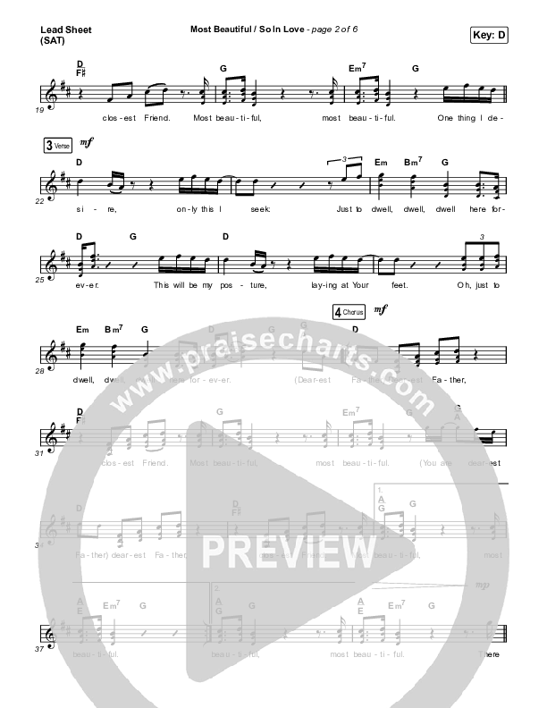 Most Beautiful / So In Love Lead Sheet (SAT) (Maverick City Music / Chandler Moore)