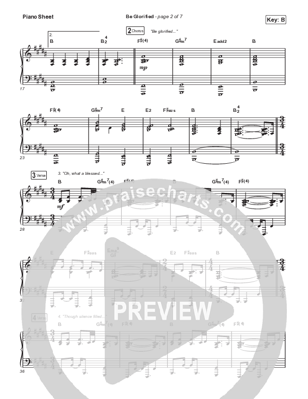 Be Glorified Piano Sheet (Lindy Cofer / Circuit Rider Music)