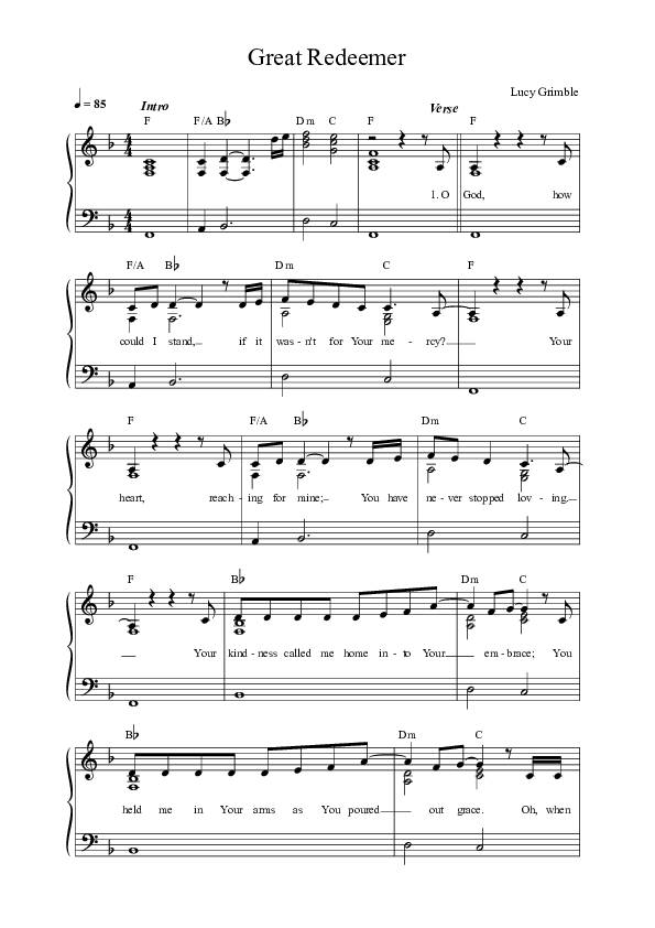 Great Redeemer (Live) Lead Sheet Melody (Songs From The Soil / Sophia Rebekah Mitchell / Steph Macleod)