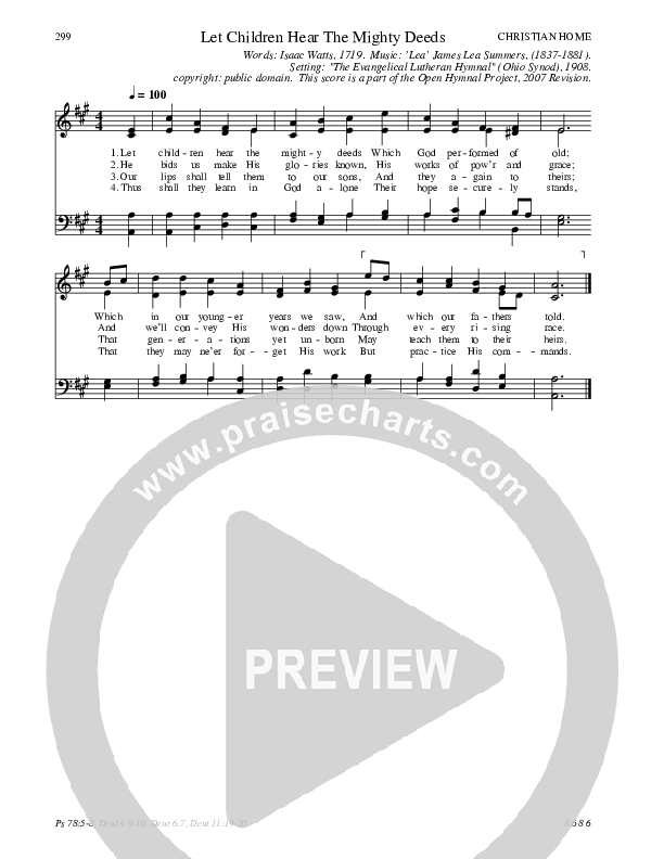 Let Children Hear The Mighty Deeds Hymn Sheet (SATB) (Traditional Hymn)