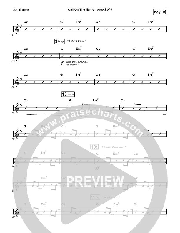 Call On The Name (Live) Acoustic Guitar (Cody Carnes)