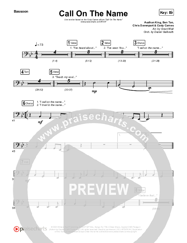 Call On The Name (Live) Bassoon (Cody Carnes)