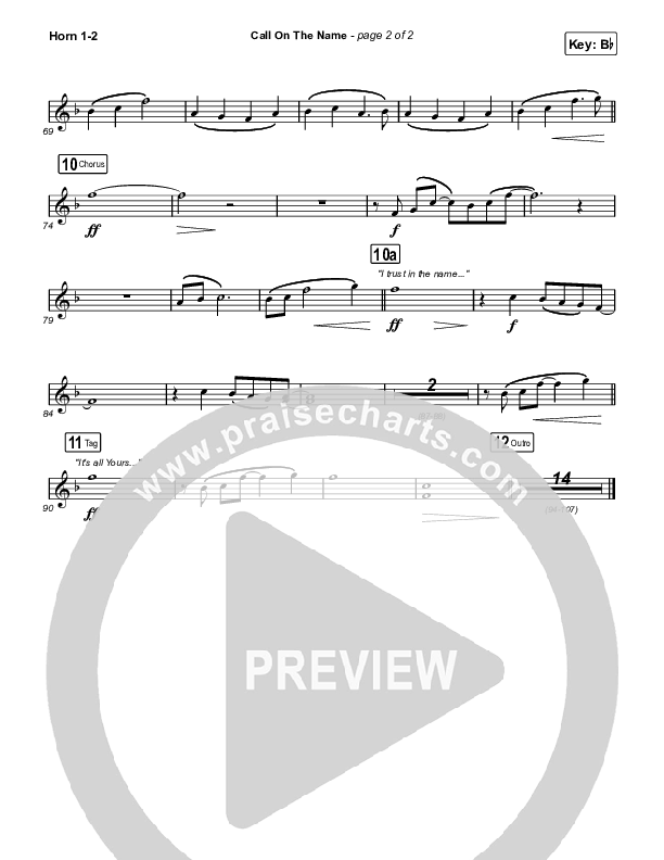 Call On The Name (Live) Brass Pack (Cody Carnes)