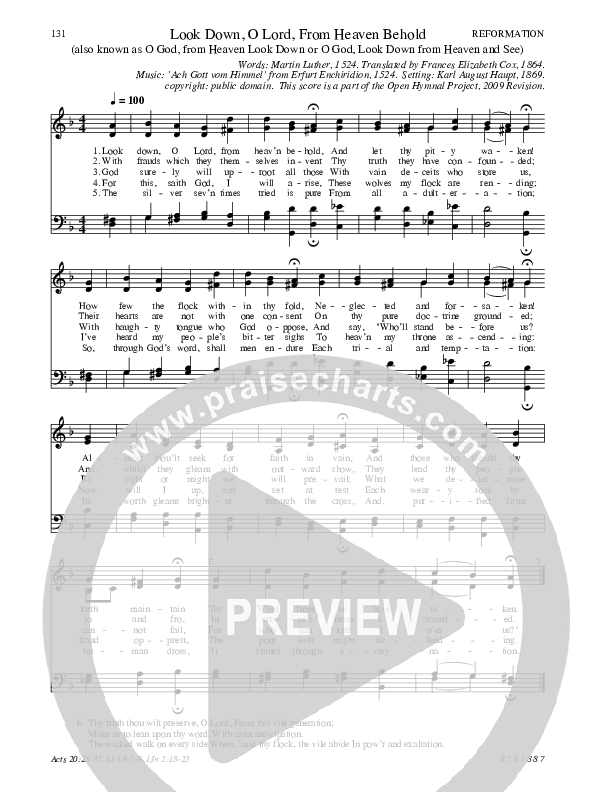 Look Down O Lord From Heaven Behold Hymn Sheet (SATB) (Traditional Hymn)