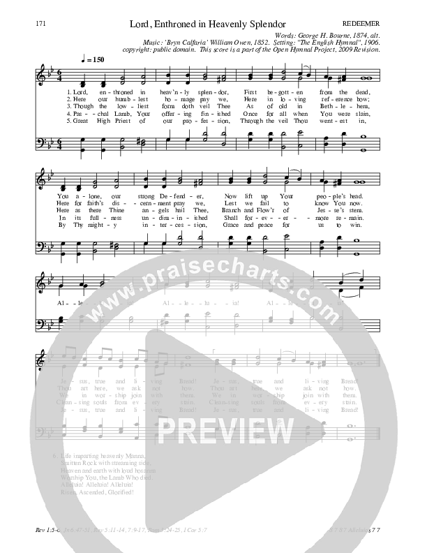 Lord, Enthroned in Heavenly Splendor Hymn Sheet (SATB) (Traditional Hymn)