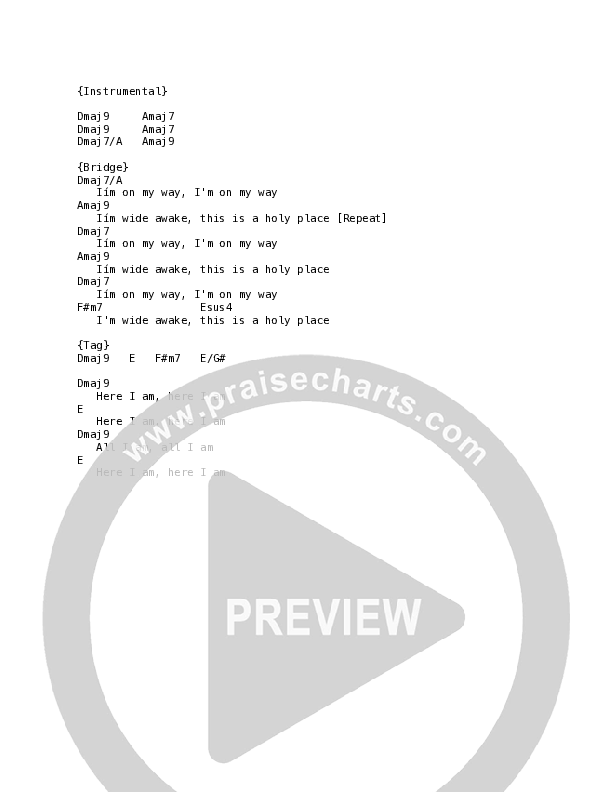 Here I Am (Acoustic) Chord Chart (Citizens)