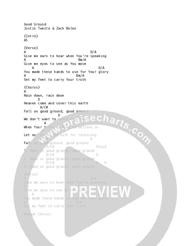 Good Ground (Acoustic) Chord Chart (Citizens)