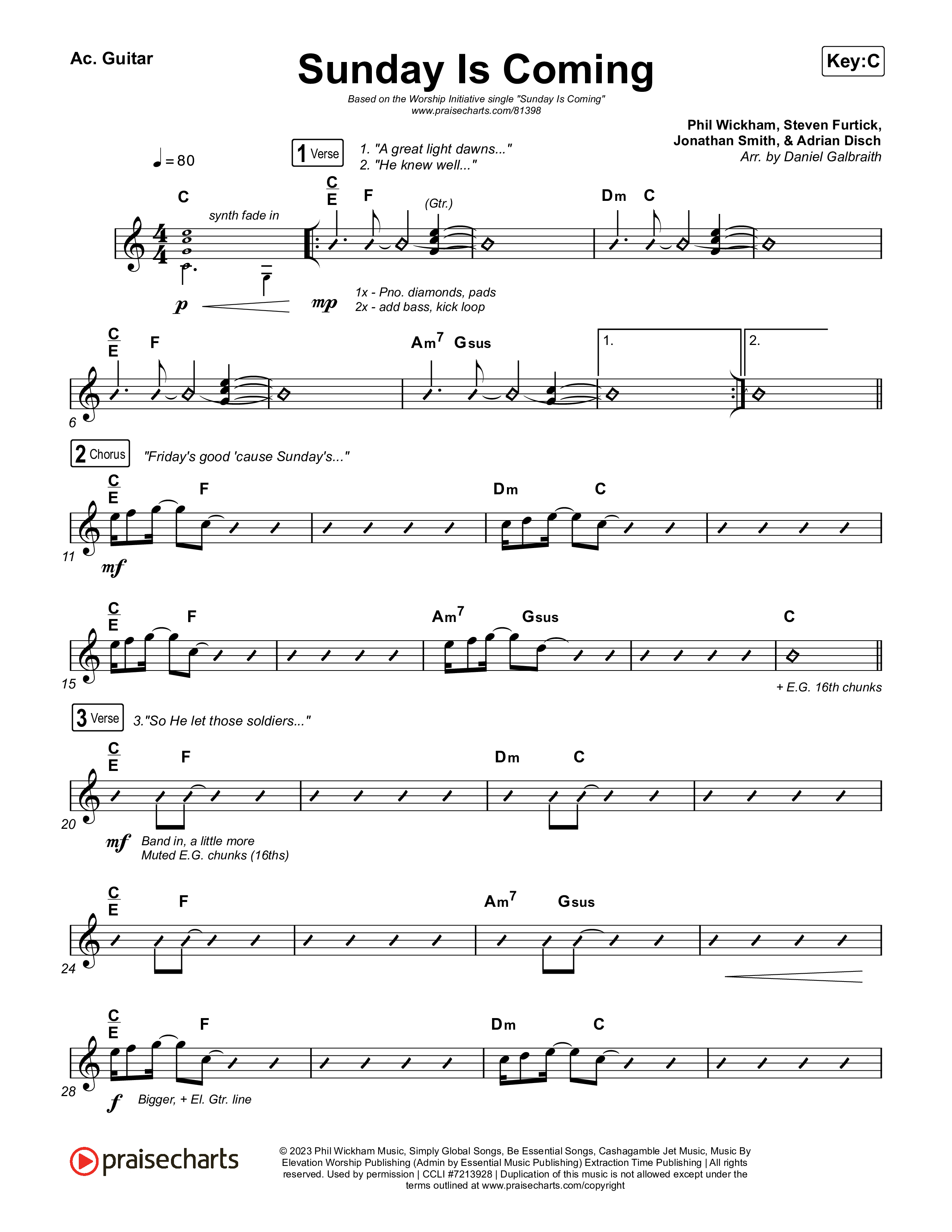 Sunday Is Coming Acoustic Guitar (The Worship Initiative / John Marc Kohl)