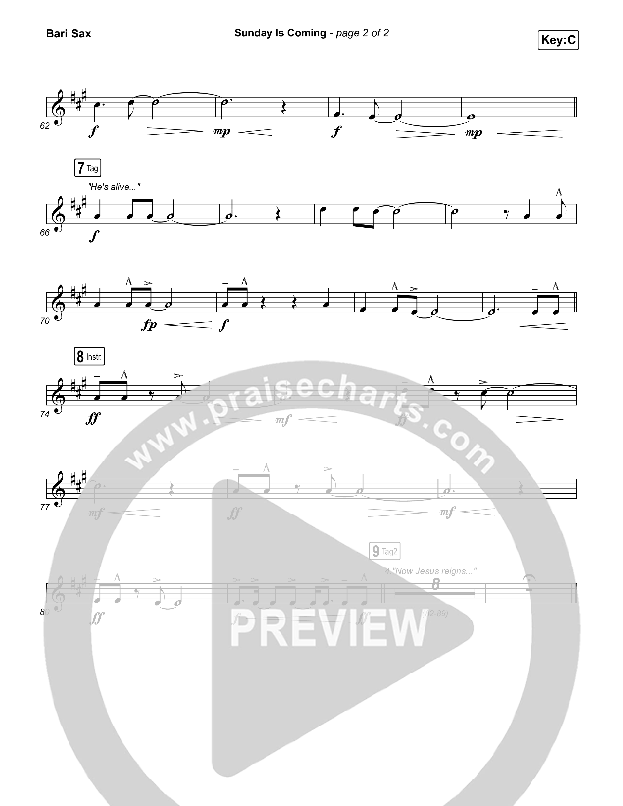 Sunday Is Coming Bari Sax (The Worship Initiative / John Marc Kohl)