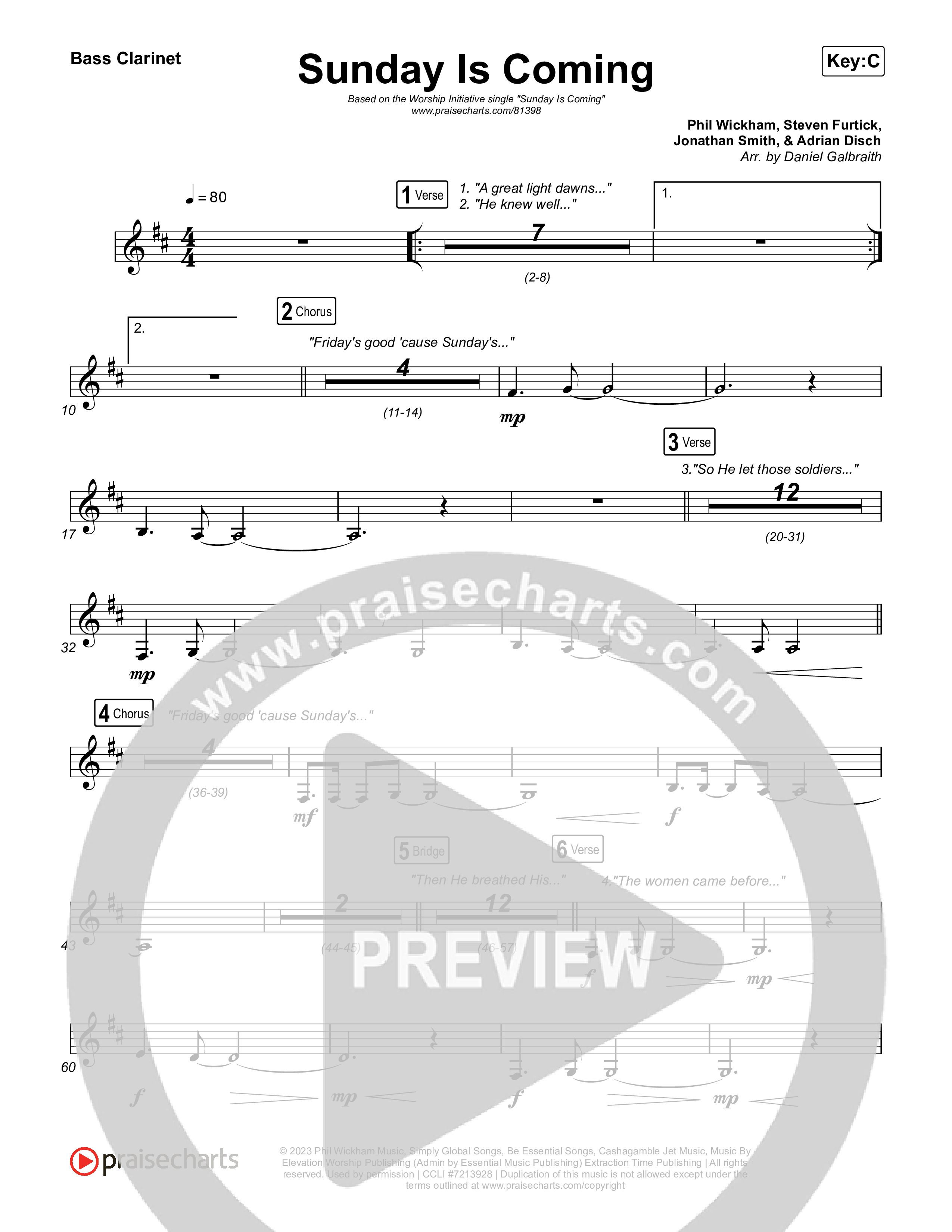 Sunday Is Coming Bass Clarinet (The Worship Initiative / John Marc Kohl)