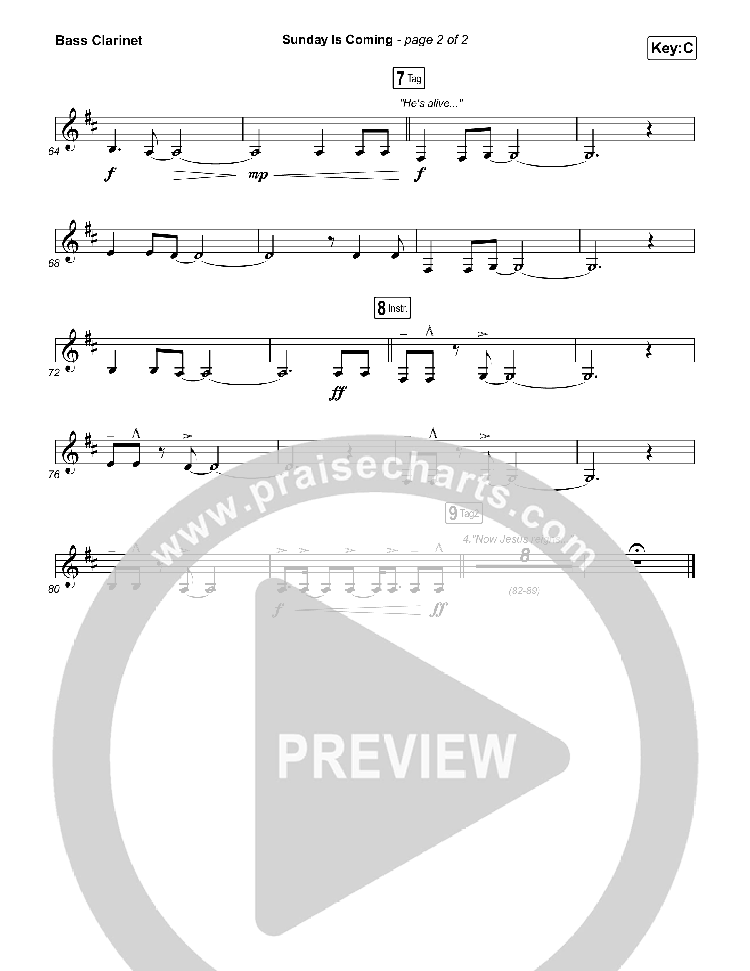 Sunday Is Coming Bass Clarinet (The Worship Initiative / John Marc Kohl)