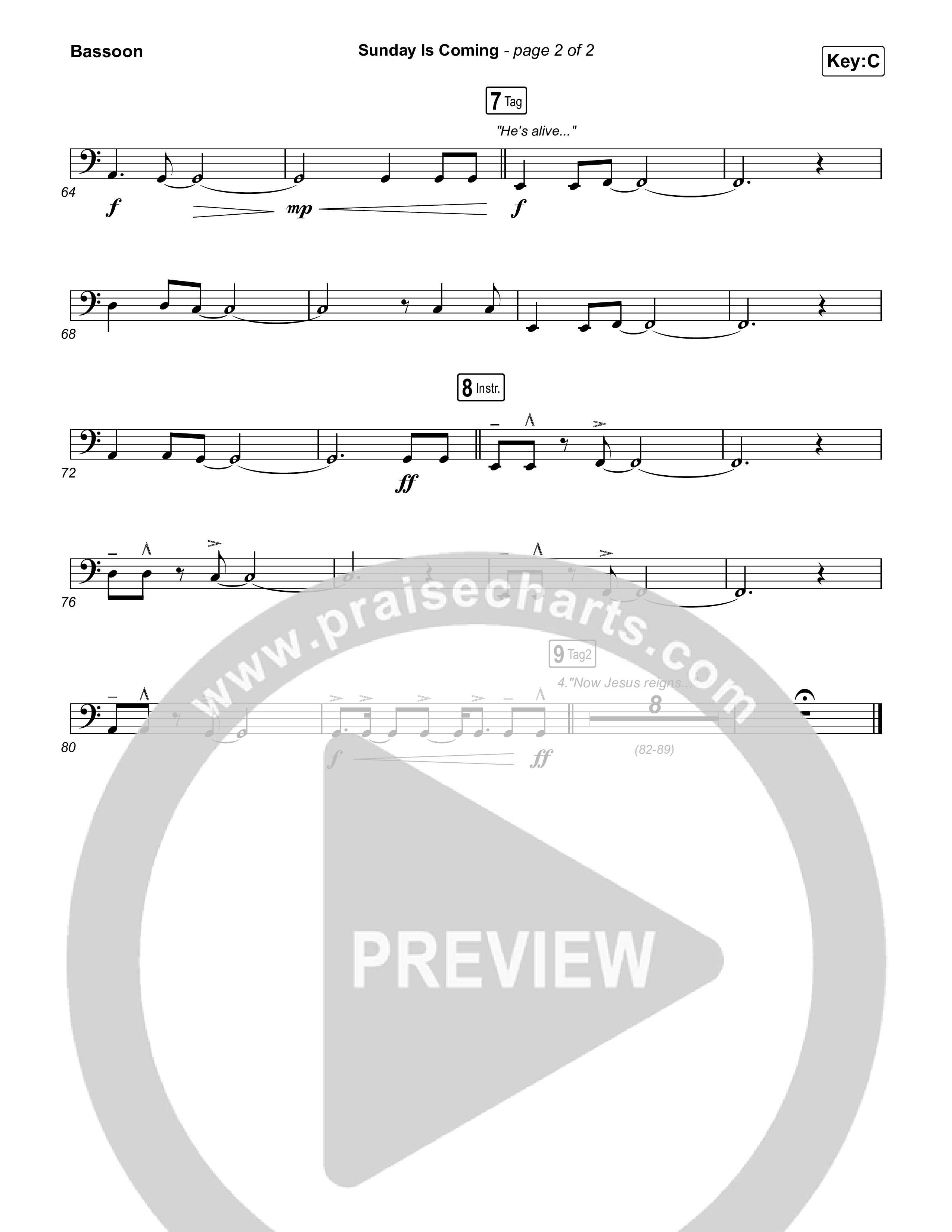 Sunday Is Coming Bassoon (The Worship Initiative / John Marc Kohl)