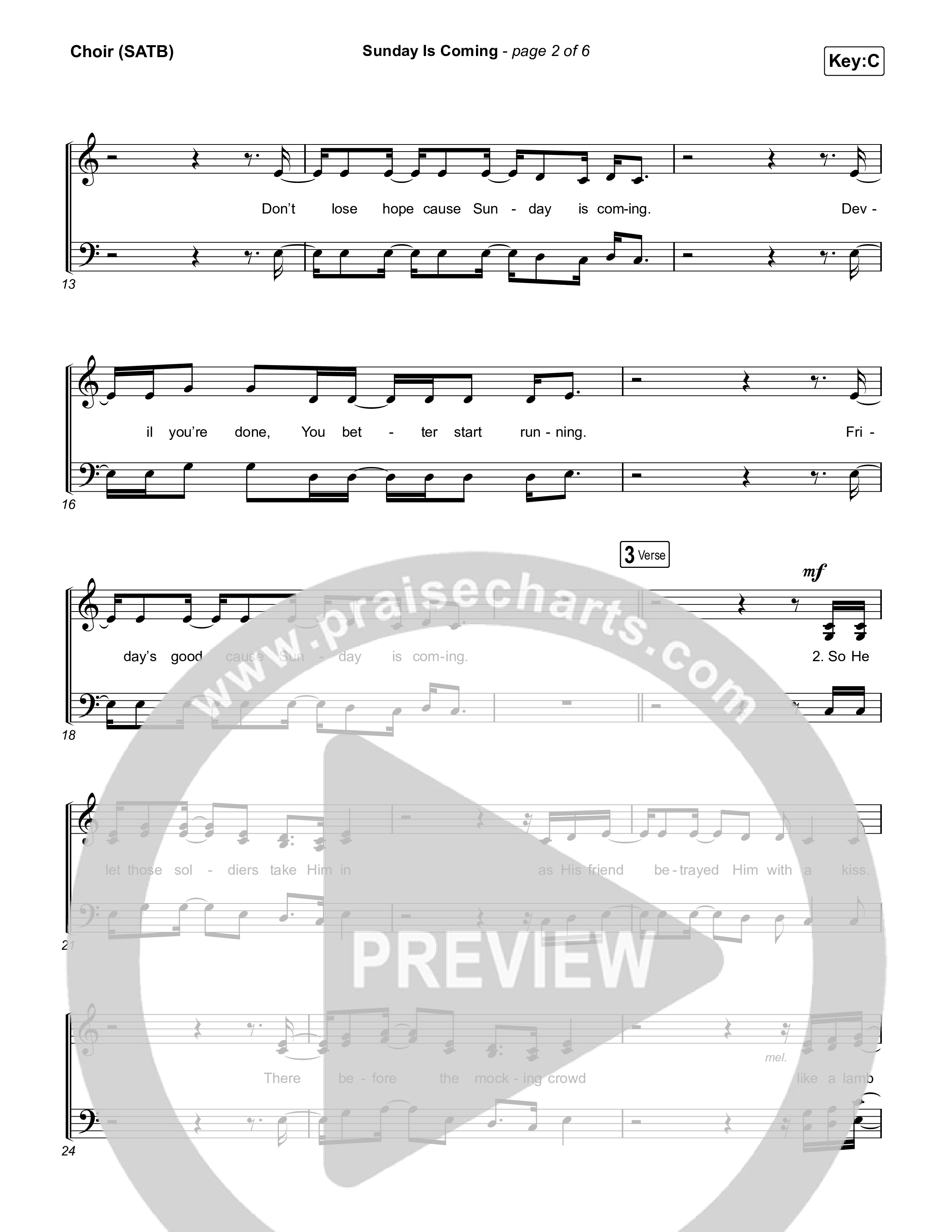 Sunday Is Coming Choir Sheet (SATB) (The Worship Initiative / John Marc Kohl)