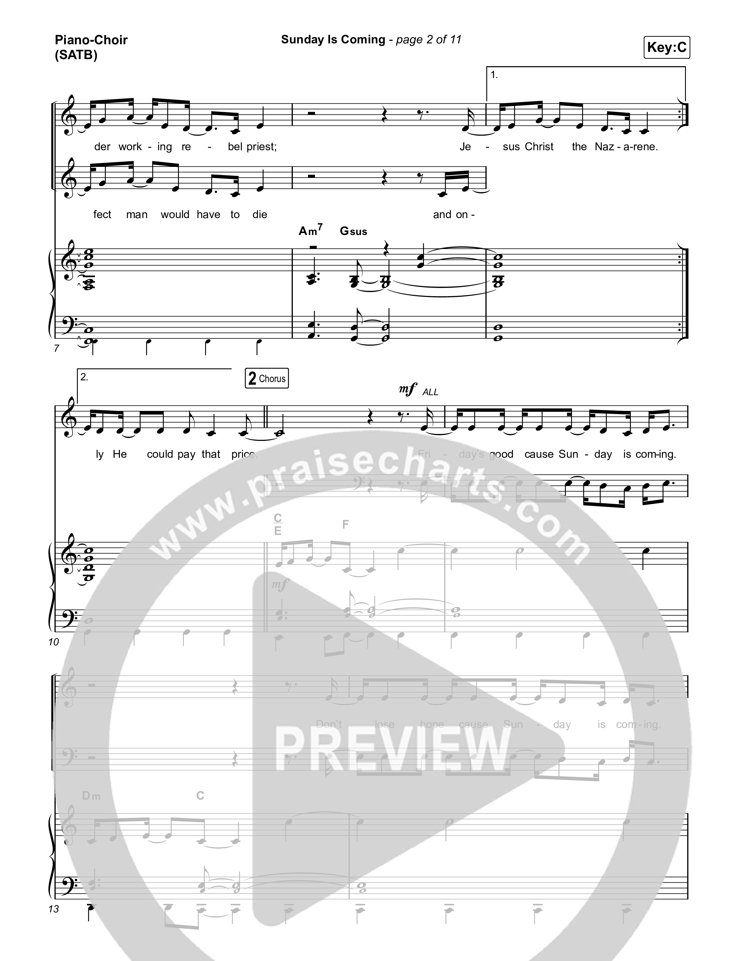 Sunday Is Coming Piano/Vocal (SATB) (The Worship Initiative / John Marc Kohl)