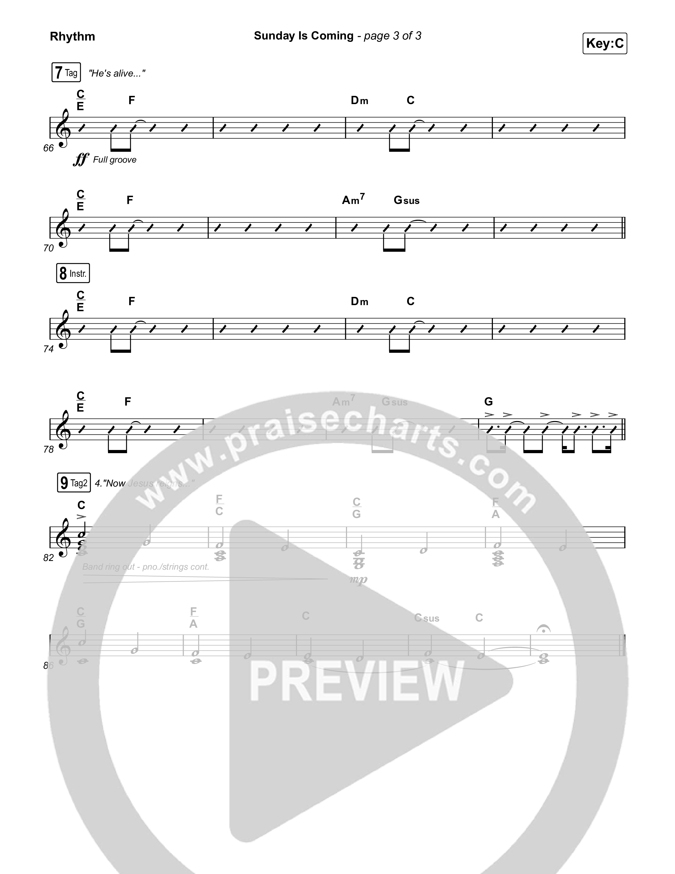 Sunday Is Coming Rhythm Chart (The Worship Initiative / John Marc Kohl)