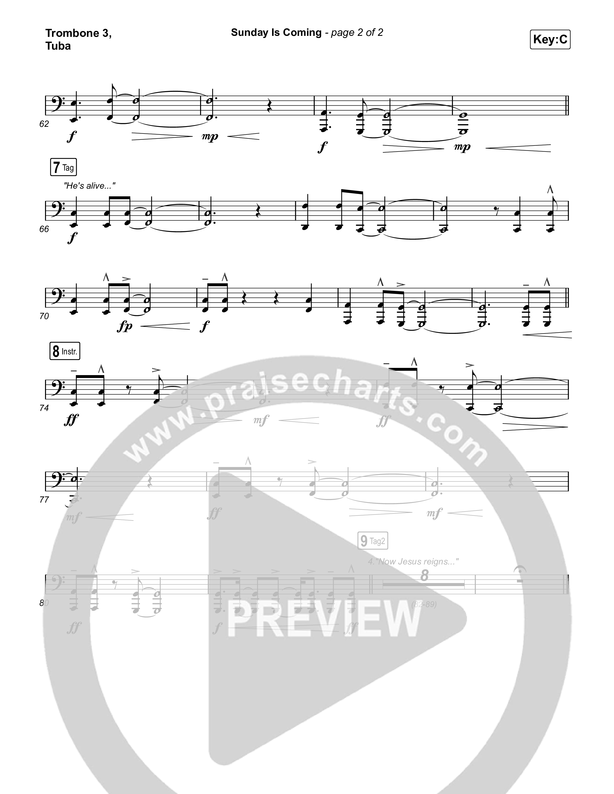 Sunday Is Coming Trombone 3/Tuba (The Worship Initiative / John Marc Kohl)