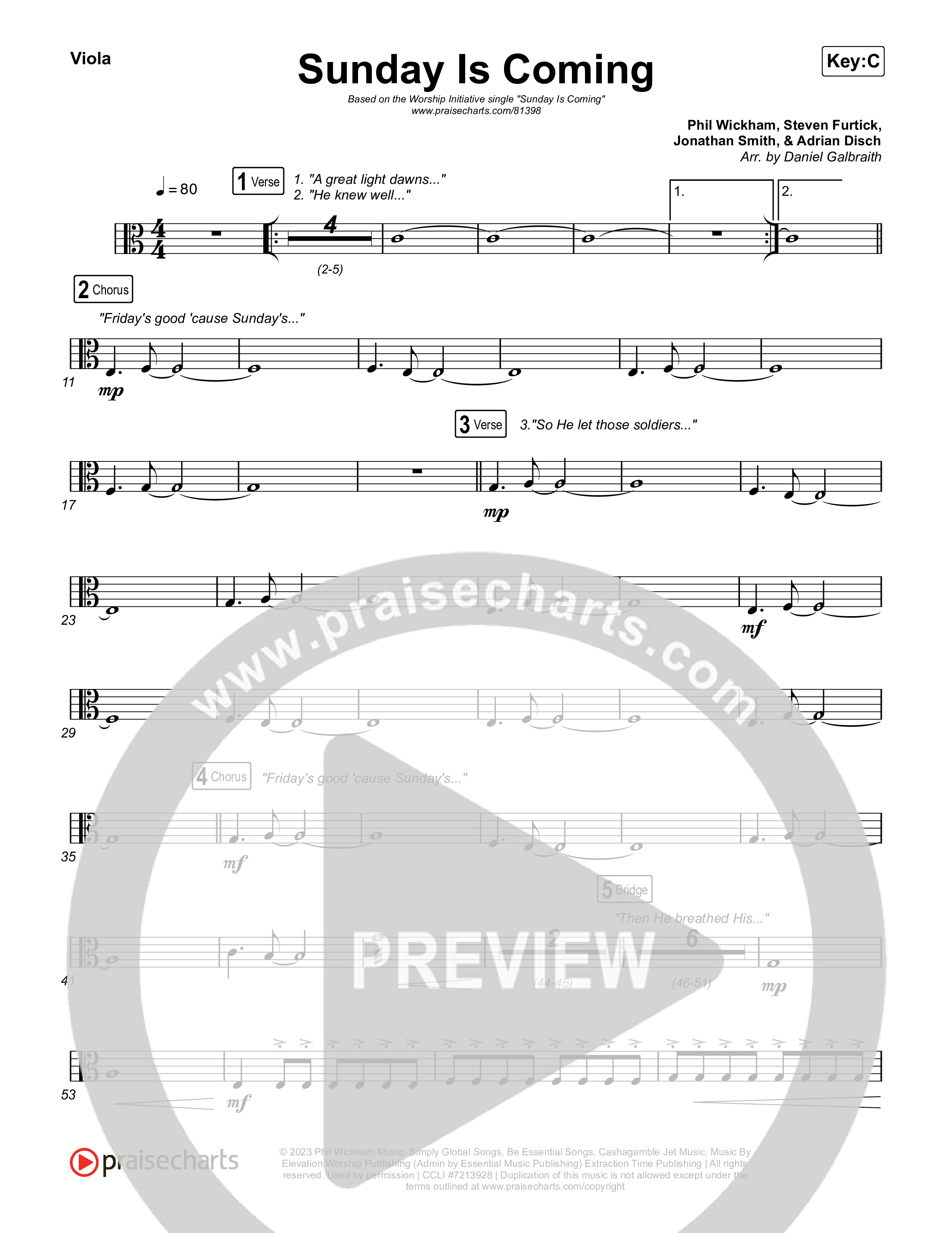 Sunday Is Coming Viola (The Worship Initiative / John Marc Kohl)