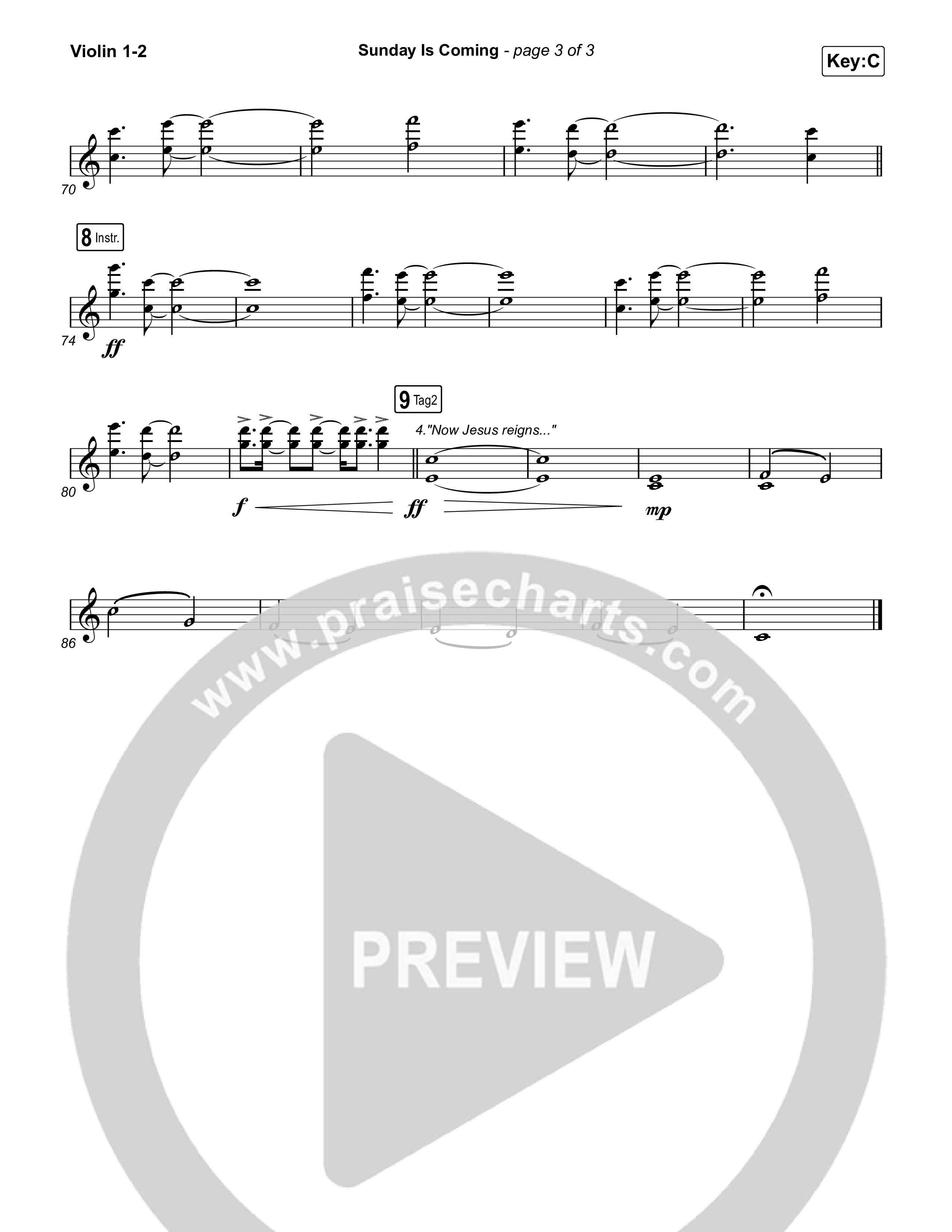 Sunday Is Coming Violin 1,2 (The Worship Initiative / John Marc Kohl)