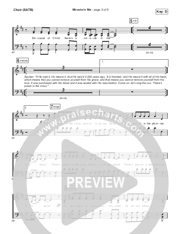 Miracle In Me Choir Sheet (SATB) (Red Rocks Worship)