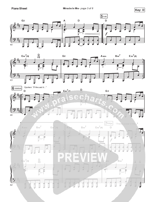Miracle In Me Piano Sheet (Red Rocks Worship)