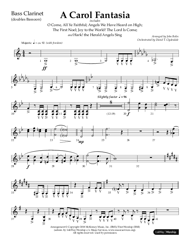 A Carol Fantasia (Choral Anthem SATB) Bass Clarinet (Lifeway Choral / Arr. John Bolin)