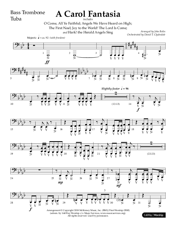 A Carol Fantasia (Choral Anthem SATB) Orchestration (Lifeway Choral / Arr. John Bolin)